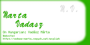 marta vadasz business card
