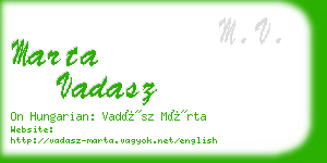 marta vadasz business card